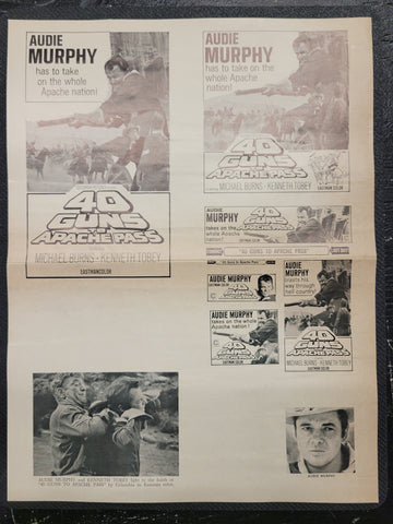 "40 Guns To Apache Pass" Original Movie Ad Clip Art Print