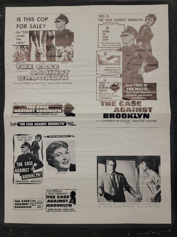 "The Case Against Brooklyn" Original Movie Ad Mat Mold and Ad Clip Art Print