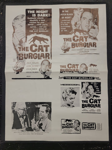 "The Cat Burglar" Original Movie Ad Mat Mold and Ad Clip Art Print