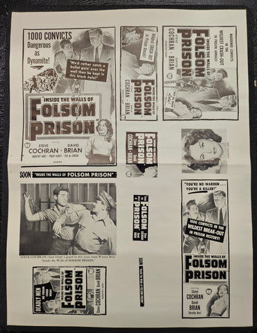 "(Inside The Walls Of) Folsom Prison" Original Movie Ad Mat Mold and Ad Clip Art Print
