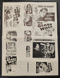 "The Glass Wall" Original Movie Ad Printer Plate and Ad Clip Art Print