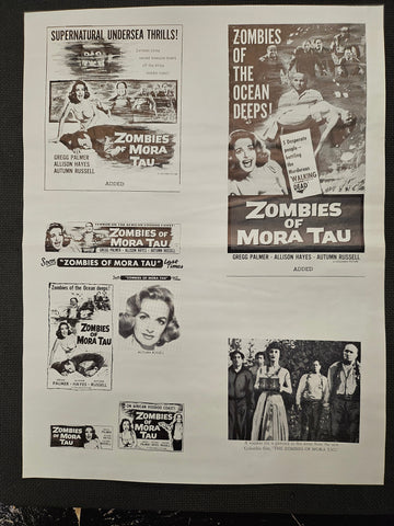 "Zombies Of Mora Tau" Original Movie Ad Mat Mold and Ad Clip Art Print