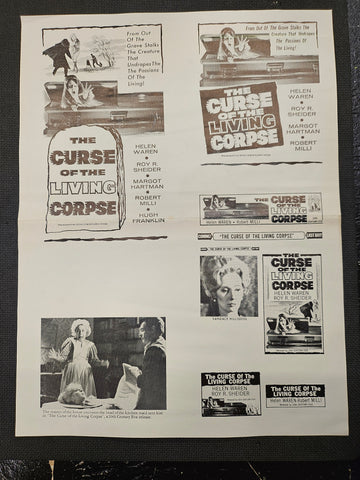 "The Curse Of The Living Corpse" Original Movie Ad Mat Mold and Ad Clip Art Print
