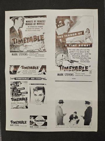 "Time Table" Original Movie Ad Mat Mold and Ad Clip Art Print