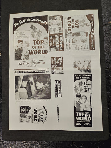 "Top Of The World" Original Movie Ad Mat Mold and Ad Clip Art Print