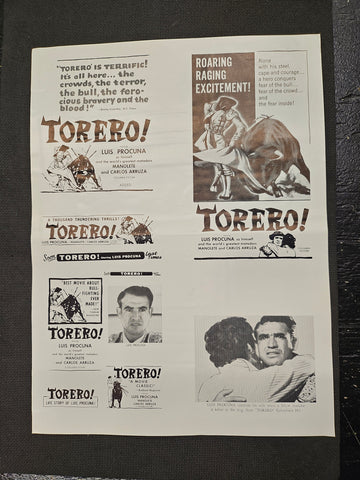 "Torero!" Original Movie Ad Mat Mold and Ad Clip Art Print