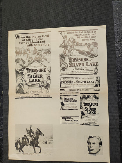 "The Treasure Of Silver Lake" Original Movie Ad Mat Mold and Ad Clip Art Print