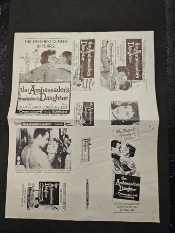 "The Ambassador's Daughter" Original Movie Ad Mat Mold and Ad Clip Art