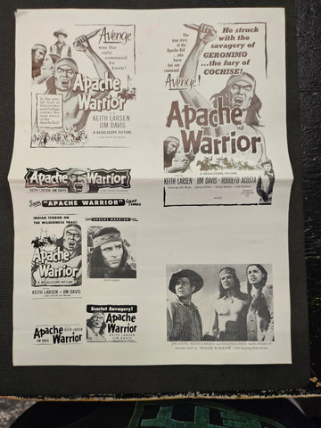 "Apache Warrior" Original Movie Ad Mat Mold and Ad Clip Art