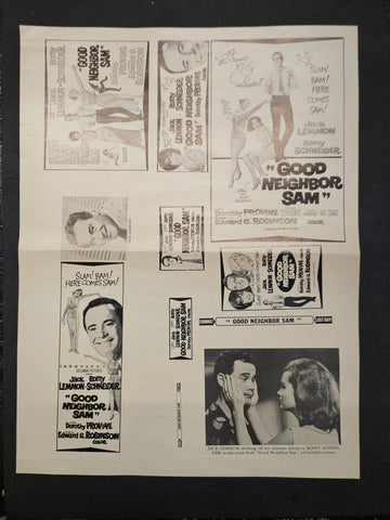 "Good Neighbor Sam" Original Movie Ad Mat Mold and Ad Clip Art