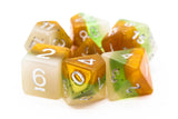Old School 7 Piece DnD RPG Dice Set: Gradients - Kiwi Fruit