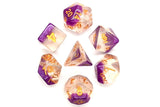 Old School 7 Piece DnD RPG Dice Set: Luminous - Snow Cone