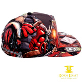 Marvel Deadpool All Over Sublimated Print Snapback Baseball Hat OOP - Corn Coast Comics