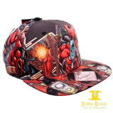 Marvel Deadpool All Over Sublimated Print Snapback Baseball Hat OOP - Corn Coast Comics