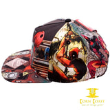 Marvel Deadpool All Over Sublimated Print Snapback Baseball Hat OOP - Corn Coast Comics