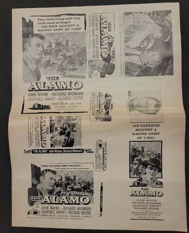 "The Alamo" Original Movie Ad Mat and Ad Clip Art Print