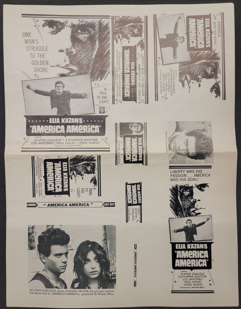 "America America" Original Movie Ad Mat Mold and Ad Clip Art Print