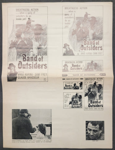 "Band of Outsiders" Original Movie Ad Mat Mold and Ad Clip Art Print