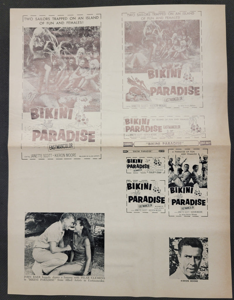 "Bikini Paradise" Original Movie Ad Clip Art Print