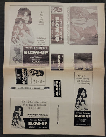 "Blow Up" Original Movie Ad Mat Mold and Ad Clip Art Print