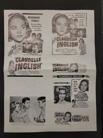 "Claudelle Inglish" Original Movie Ad Mat Mold and Ad Clip Art Print