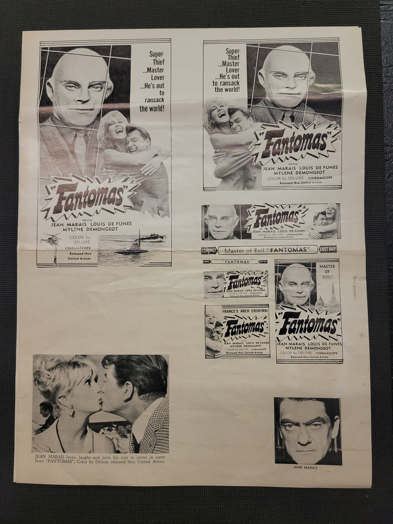 "Fantomas" Original Movie Ad Clip Art Print