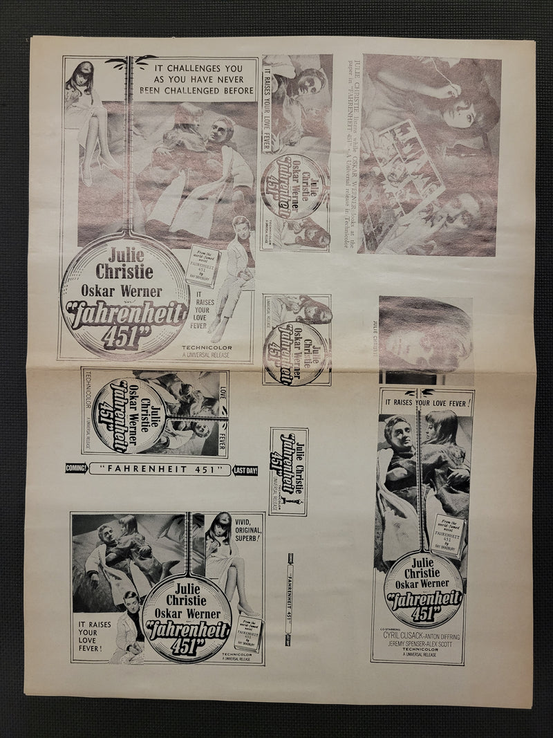 "Fahrenheit 451" Original Movie Ad Clip Art Print