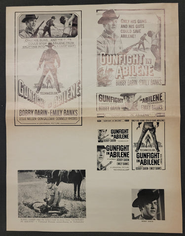 "Gunfight In Abilene" Original Movie Ad Mat Mold and Ad Clip Art Print