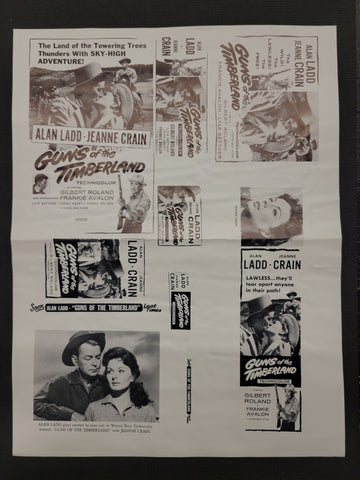 "Guns Of The Timberland" Original Movie Ad Mat Mold and Ad Clip Art Print