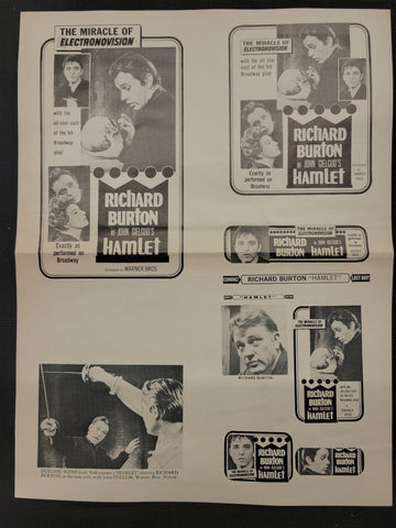 "Hamlet" Original Movie Ad Mat Mold and Ad Clip Art Print
