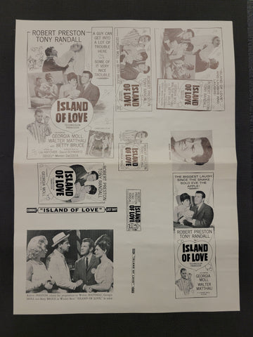 "Island Of Love" Original Movie Ad Mat Mold and Ad Clip Art Print