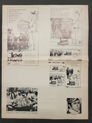 "King Of Hearts" Original Movie Ad Mat Mold and Ad Clip Art Print
