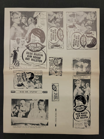 "Kiss Me, Stupid" Original Movie Ad Mat Mold and Ad Clip Art Print
