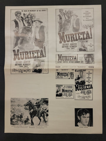 "Murieta!" Original Movie Ad Mat Mold and Ad Clip Art Print
