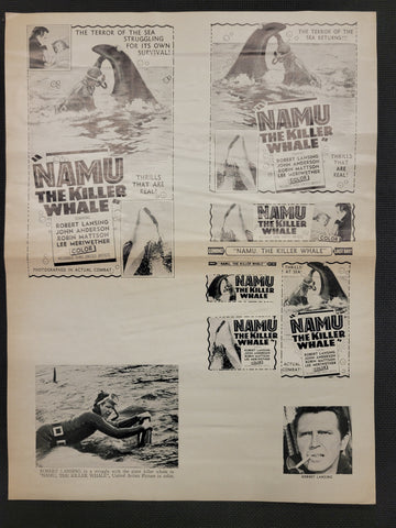 "Namu The Killer Whale" Original Movie Ad Clip Art Print