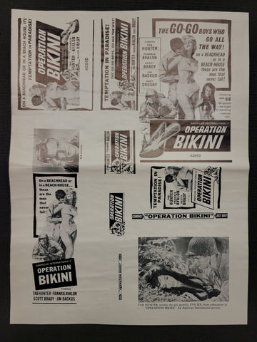 "Operation Bikini" Original Movie Ad Mat Mold and Ad Clip Art Print