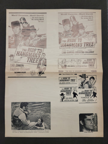 "The Ride To Hangman's Tree" Original Movie Ad Mat Mold and Ad Clip Art Print
