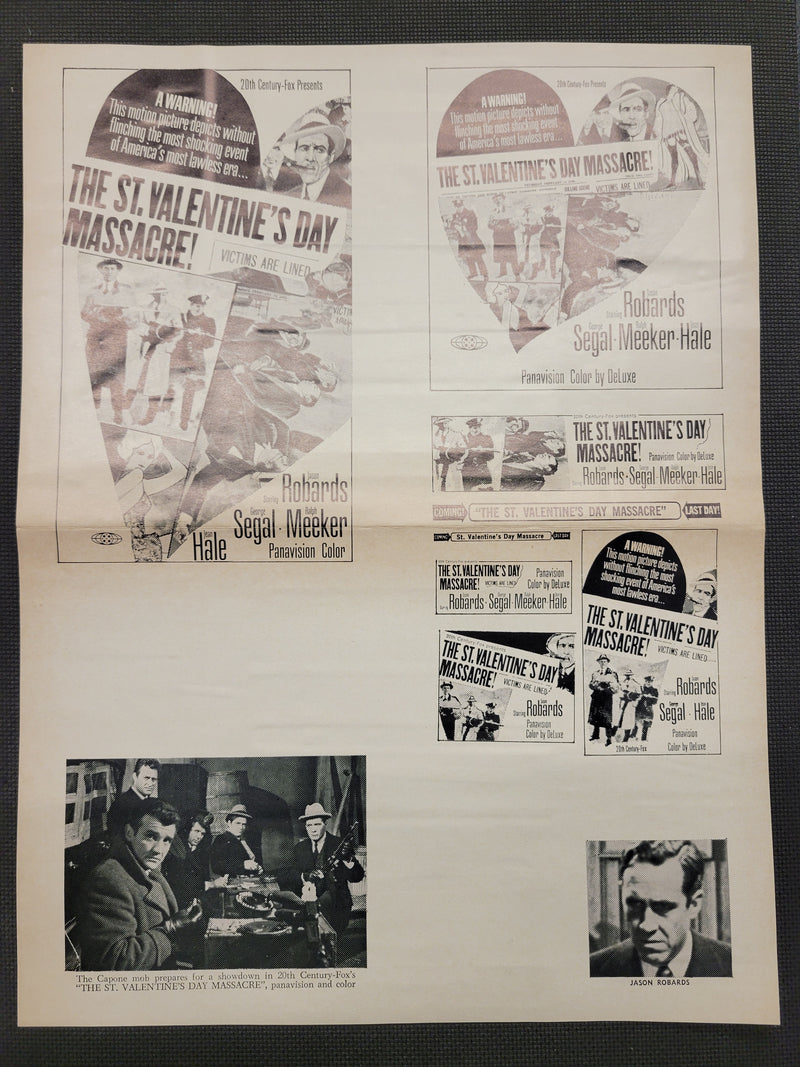 "The St Valentine's Day Massacre" Original Movie Ad Mat Mold and Ad Clip Art Print