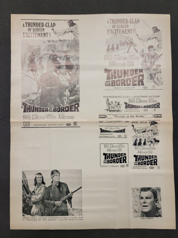 "Thunder At The Border" Original Movie Ad Mat Mold and Ad Clip Art Print