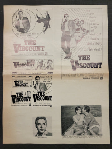 "The Viscount" Original Movie Ad Mat Mold and Ad Clip Art Print