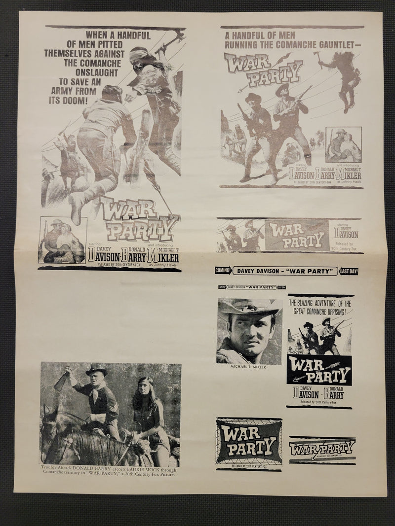 "War Party" Original Movie Ad Clip Art Print