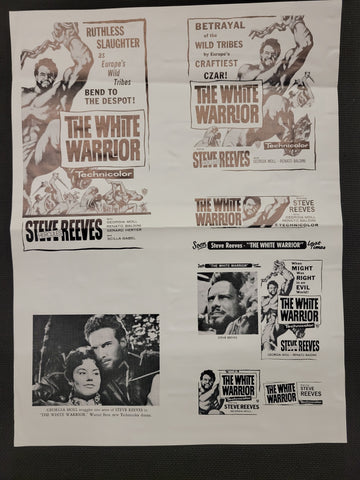 "The White Warrior" Original Movie Ad Mat Mold and Ad Clip Art Print