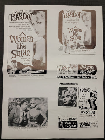 "A Woman Like Satan" Original Movie Ad Mat Mold and Ad Clip Art Print