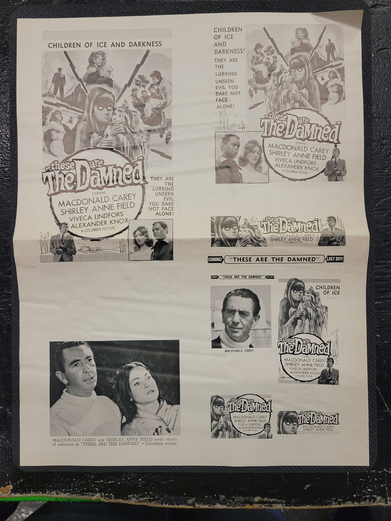 "These Are The Damned" Original Movie Ad Mat Mold and Ad Clip Art Print