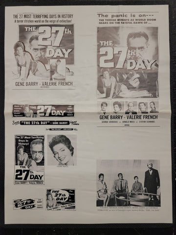 "The 27th Day" Original Movie Ad Mat Mold and Ad Clip Art Print