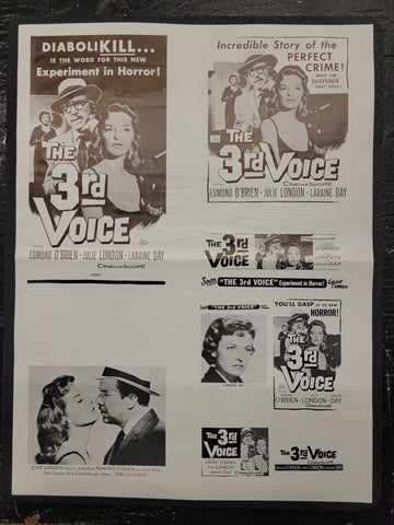 "The 3rd Voice" Original Movie Ad Mat Mold and Ad Clip Art Print