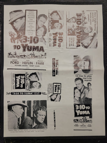 "3:10 To Yuma" Original Movie Ad Mat Mold and Ad Clip Art Print