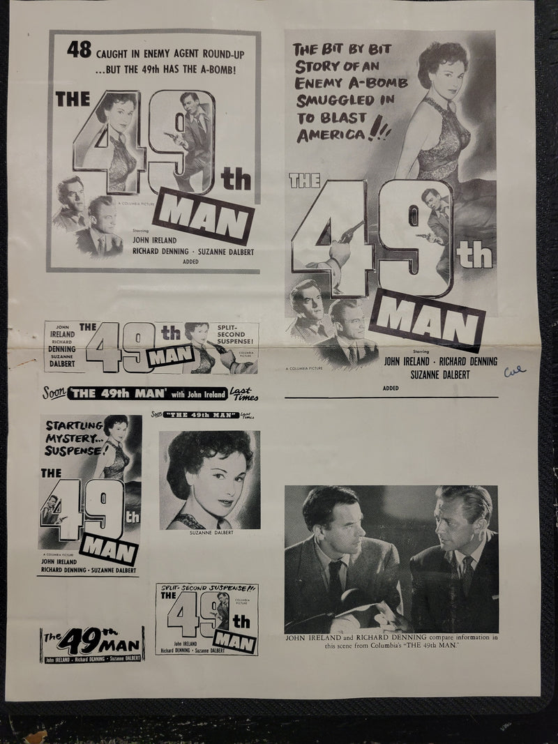 "The 49th Man" Original Movie Ad Mat Mold and Ad Clip Art Print