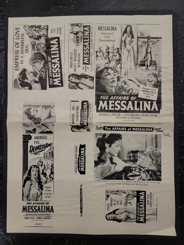 "The Affairs of Messalina" Original Movie Ad Mat Mold and Ad Clip Art Print