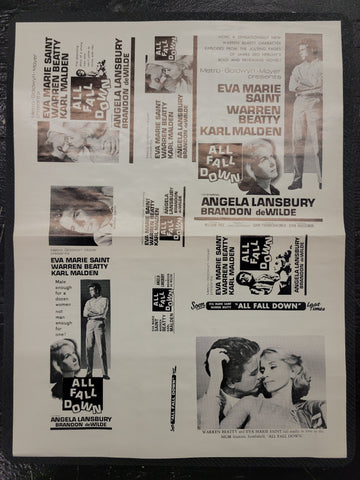 "All Fall Down" Original Movie Ad Mat Mold and Ad Clip Art Print